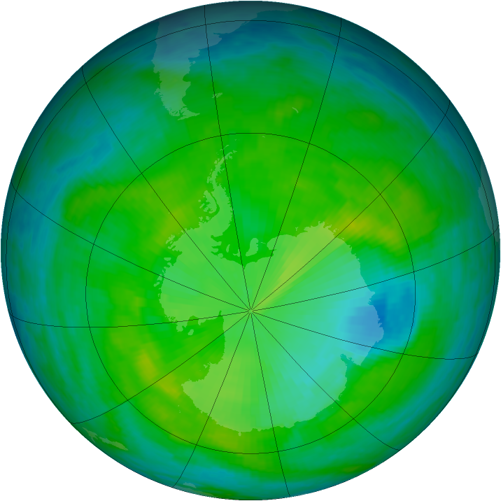 Antarctic ozone map for 08 December 1985